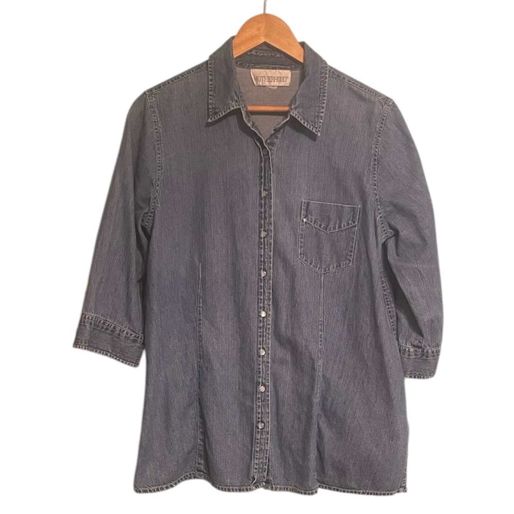 Motherhood Denim Blue Button-Down Shirt